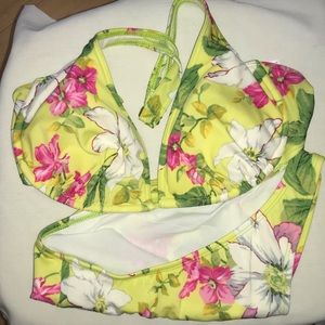 VICTORIA'S SECRET floral bikini in yellow 34DD